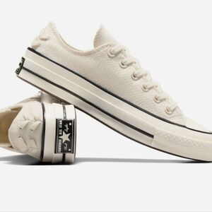 Converse Chuck 70 Chevron Embrodried Canvas Sneakers- Egret